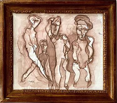 Original Figurative Abstract Drawings by Jean-Claude Goldberg