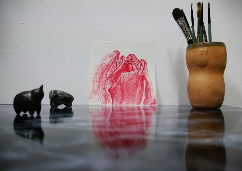 Original Illustration Floral Drawing by Berenika Pyza