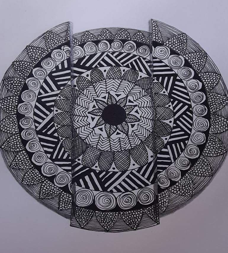 3D broken mandala art Drawing by Kiruthika S