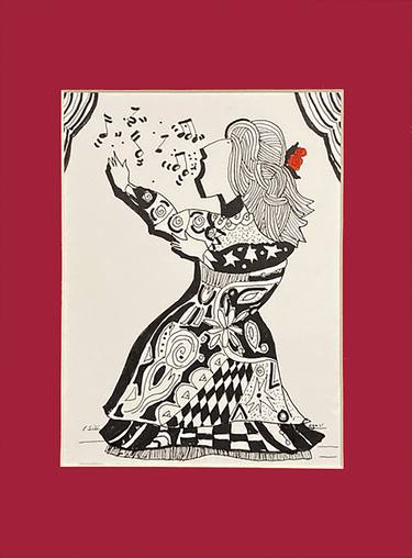 Original Performing Arts Drawings by Ellen F Shire