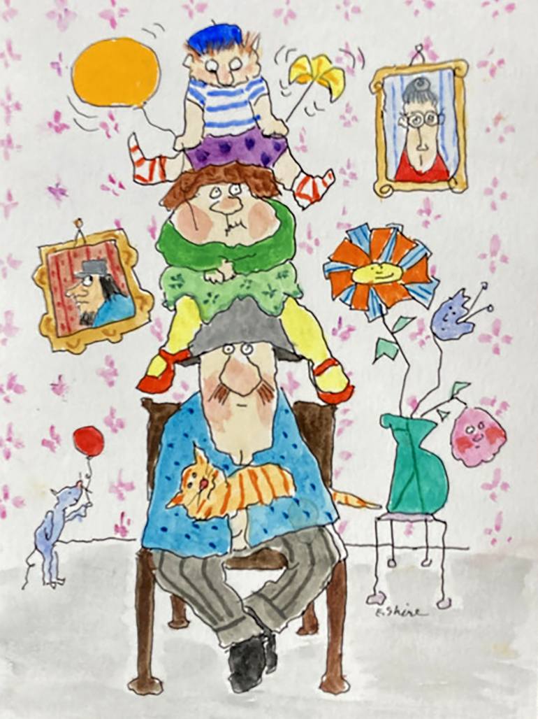 Family Portrait Drawing by Ellen F Shire | Saatchi Art