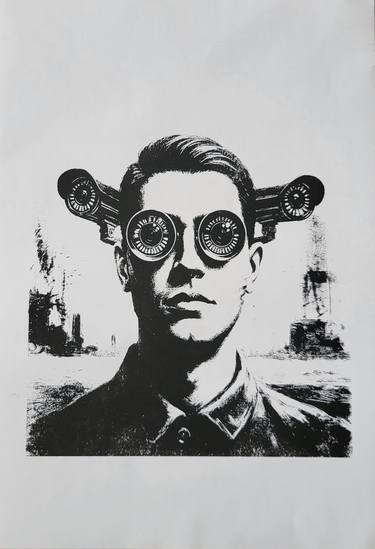 Original Artificial Intelligence Politics Printmaking by Arzu Arslan
