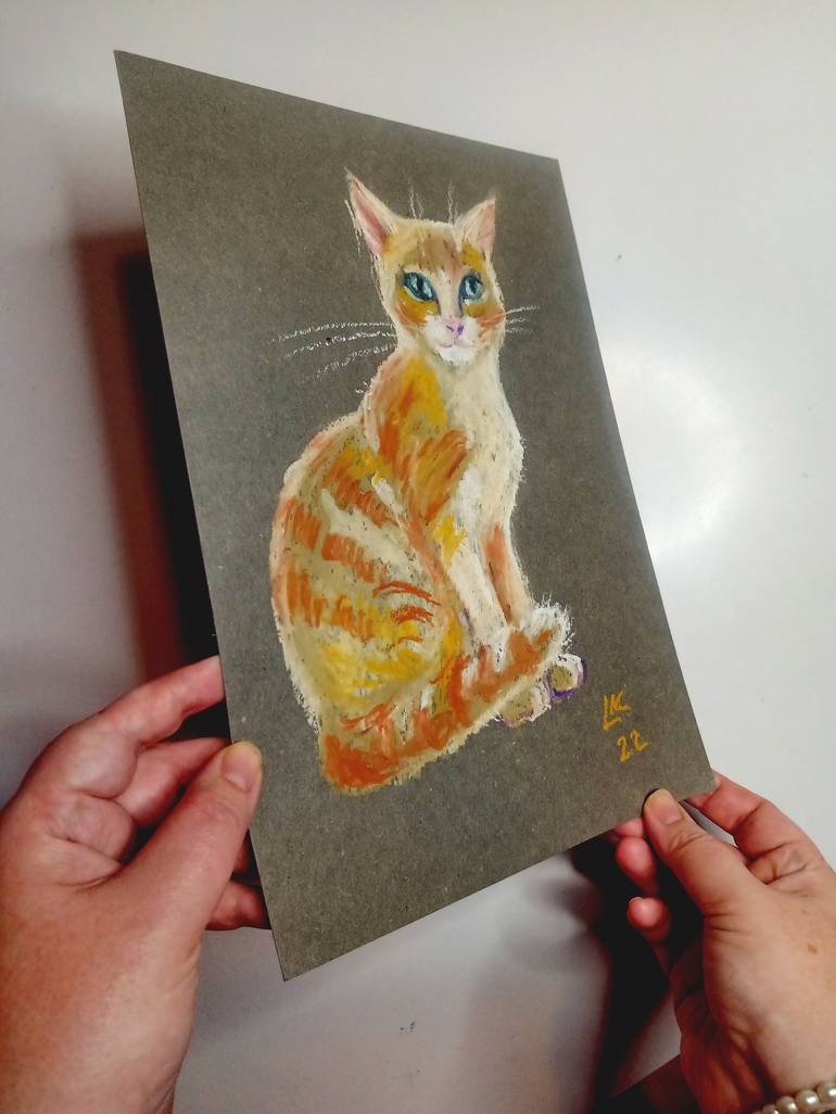 Original Cats Drawing by Lada Kholosho