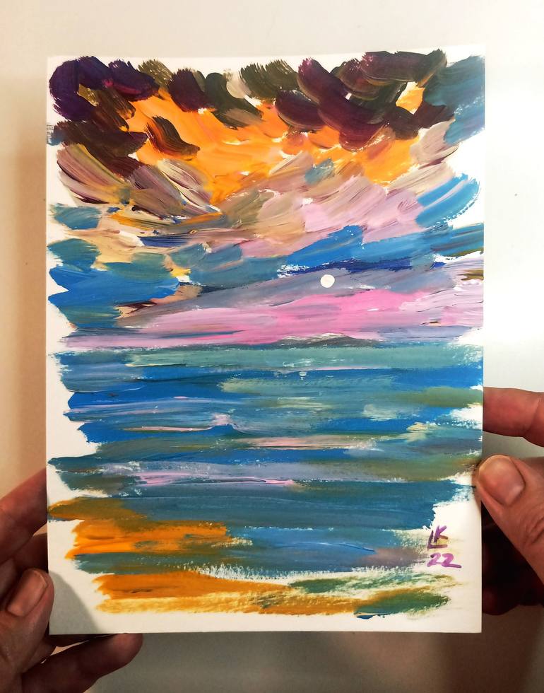 Original Abstract Seascape Painting by Lada Kholosho