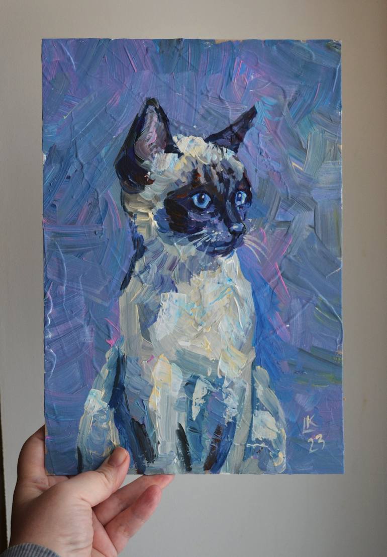 Original Cats Painting by Lada Kholosho