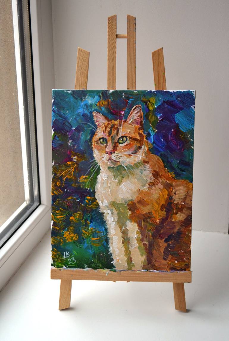 Original Art Deco Cats Painting by Lada Kholosho