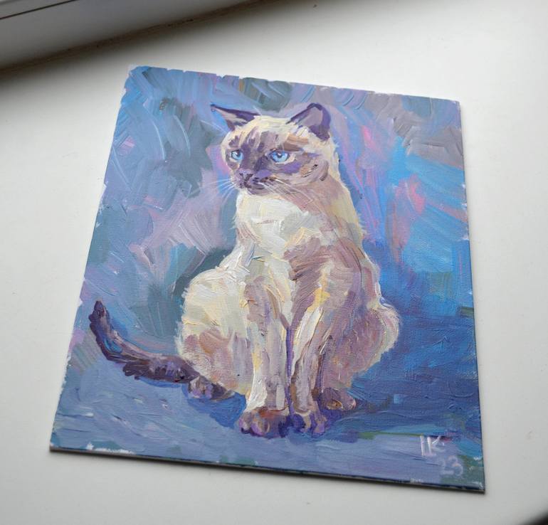 Original Cats Painting by Lada Kholosho