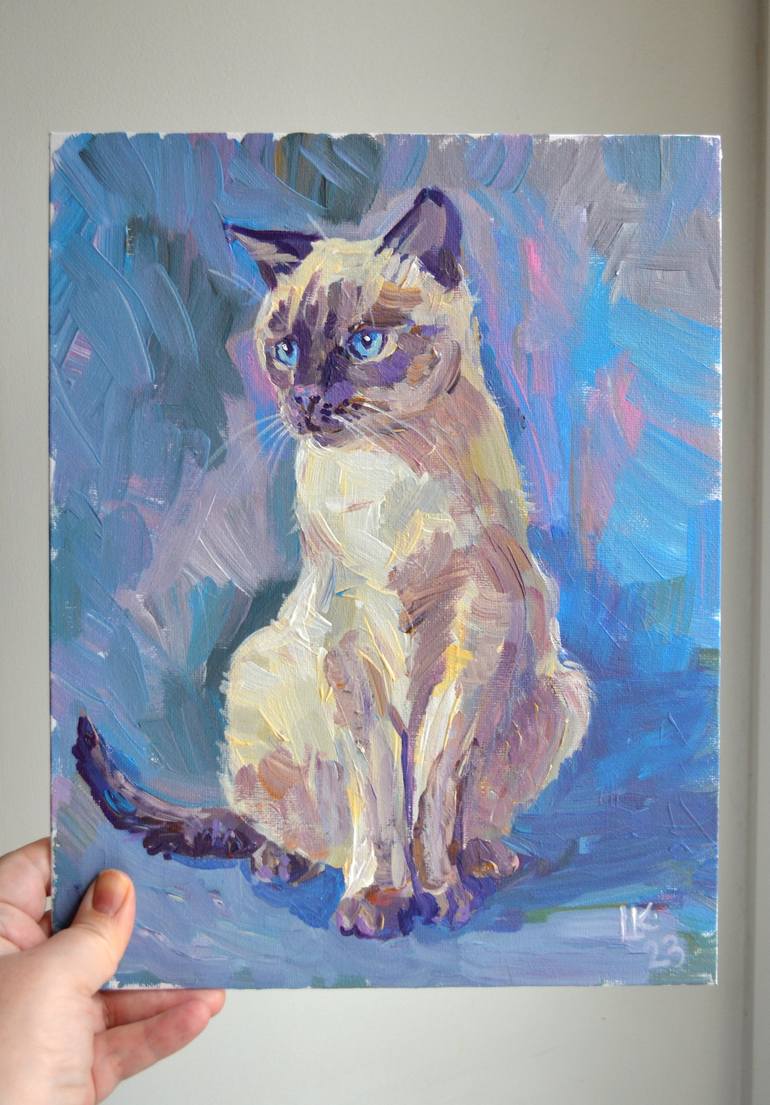 Original Cats Painting by Lada Kholosho