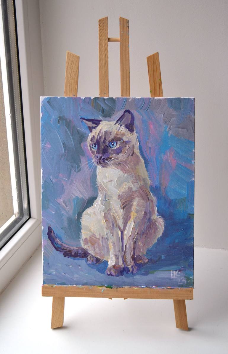 Original Cats Painting by Lada Kholosho