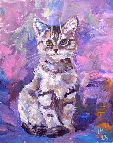 Original Cats Paintings by Lada Kholosho