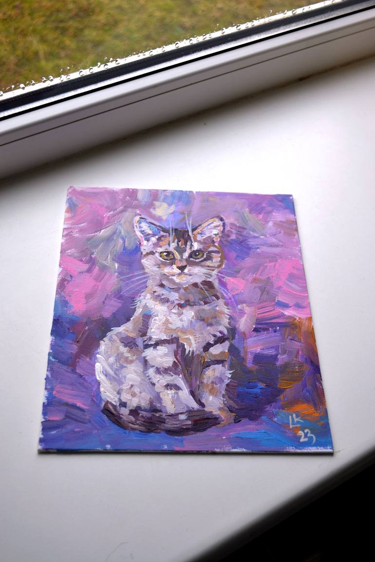 Original Art Deco Cats Painting by Lada Kholosho