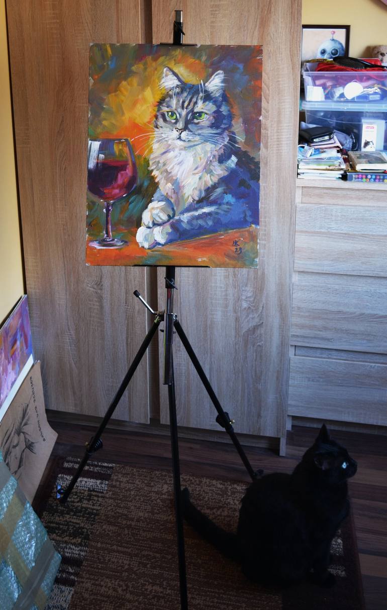 Original Cats Painting by Lada Kholosho