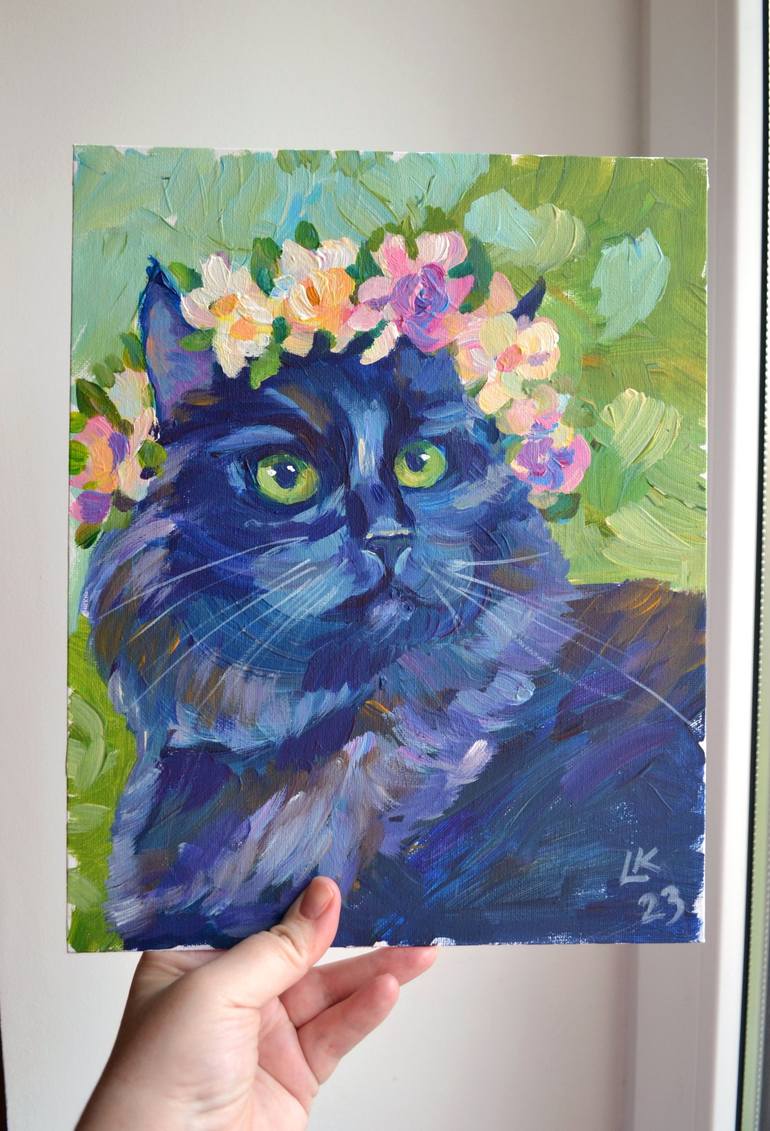 Original Cats Painting by Lada Kholosho