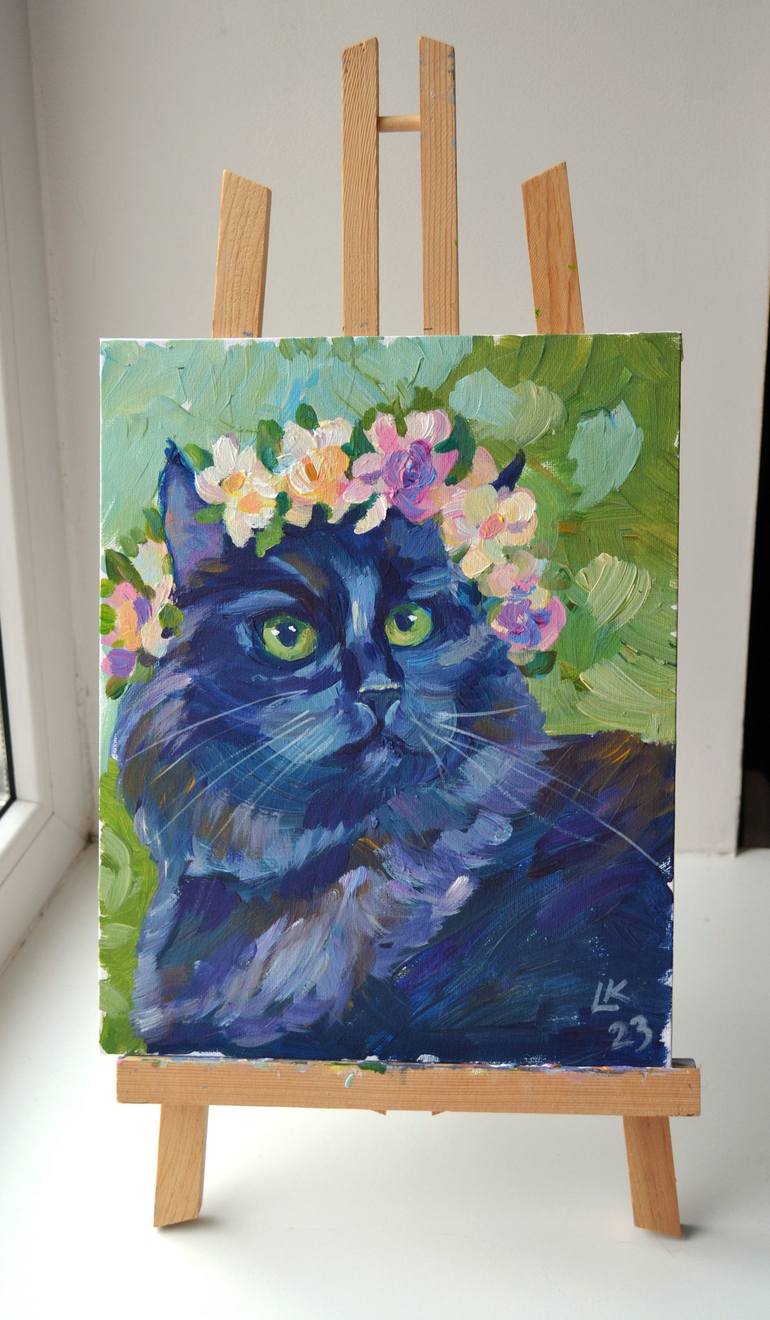 Original Cats Painting by Lada Kholosho