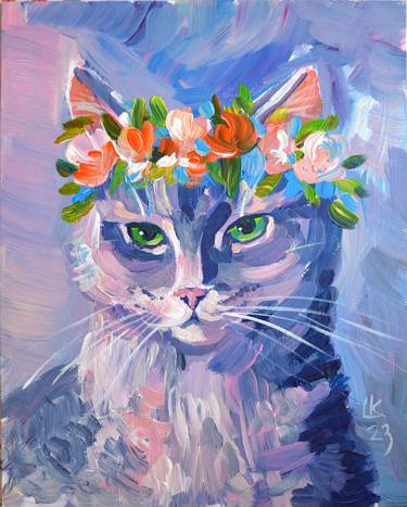 Print of Cats Paintings by Lada Kholosho