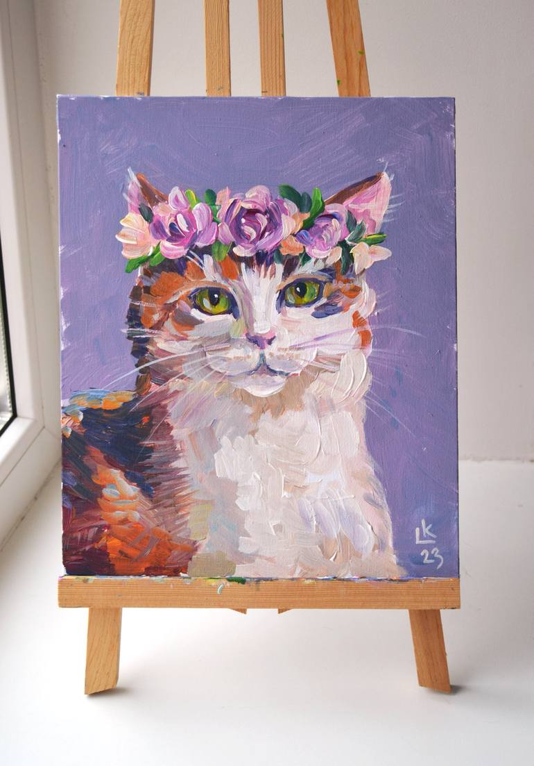 Original Cats Painting by Lada Kholosho