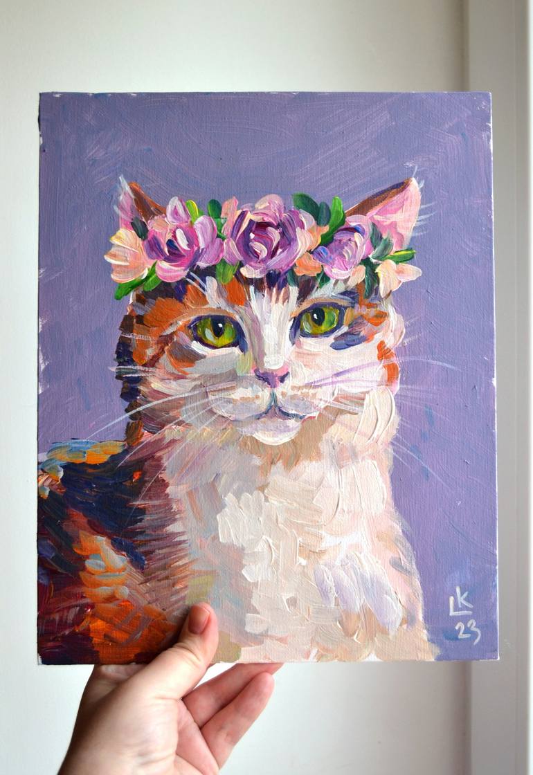 Original Cats Painting by Lada Kholosho