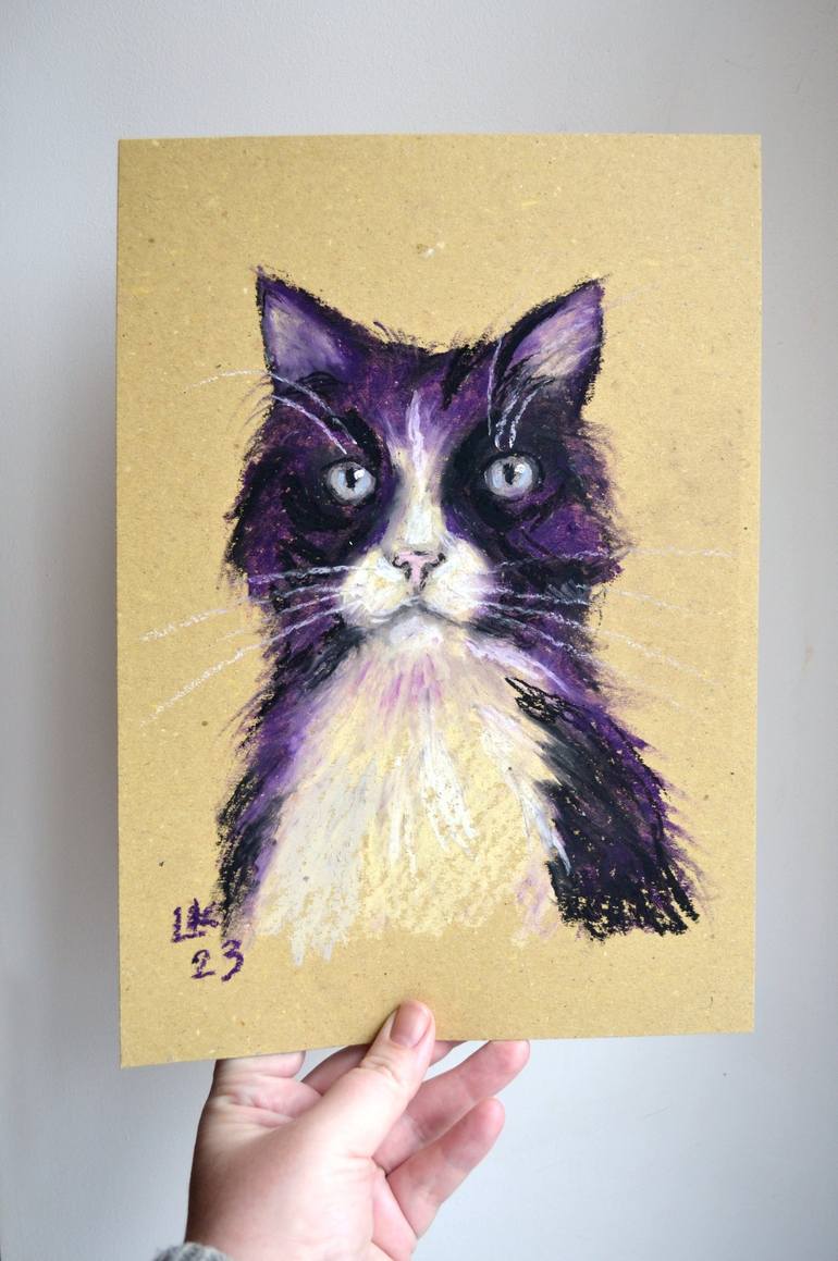 Original Cats Drawing by Lada Kholosho