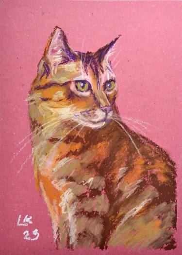 Print of Art Deco Cats Drawings by Lada Kholosho