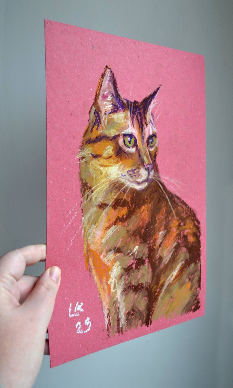 Original Cats Drawing by Lada Kholosho