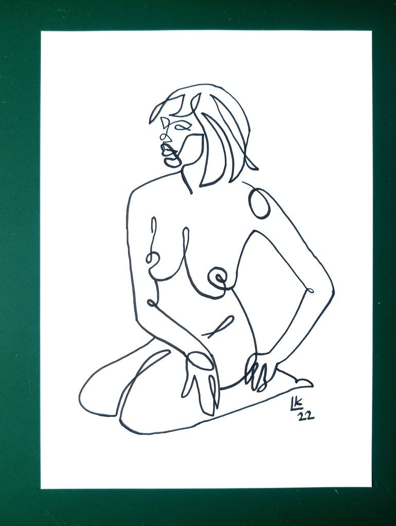 Original Abstract Body Drawing by Lada Kholosho