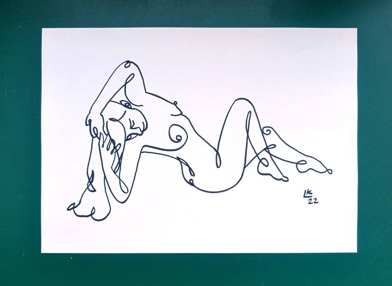 Original Abstract Body Drawing by Lada Kholosho