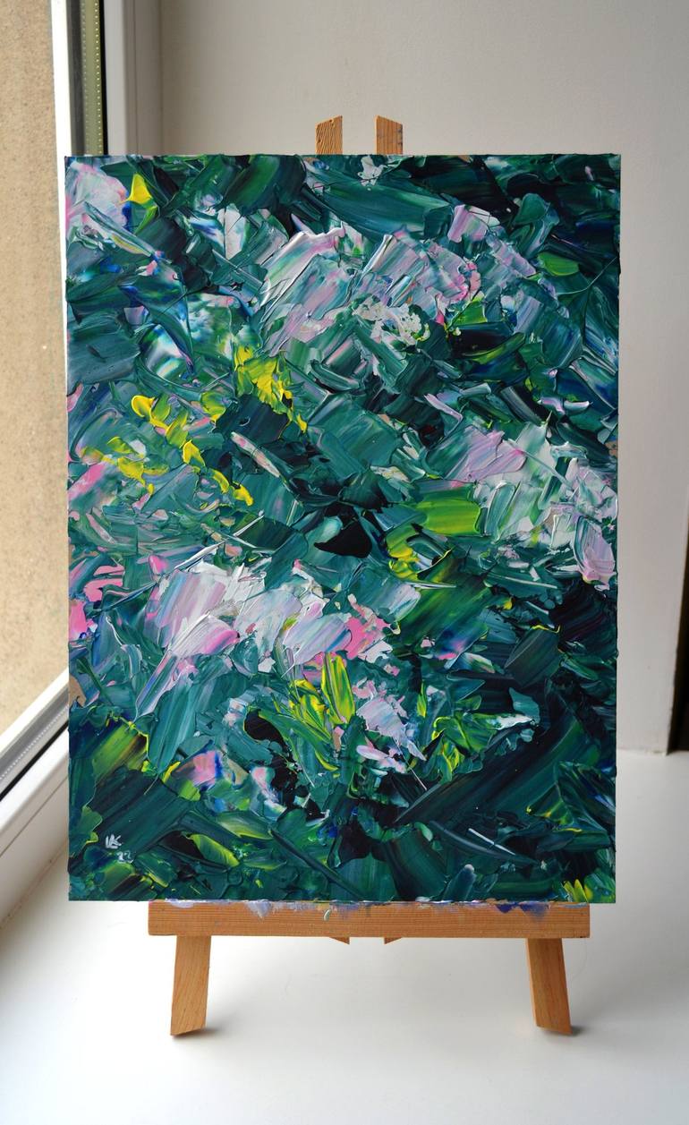 Original Abstract Floral Painting by Lada Kholosho