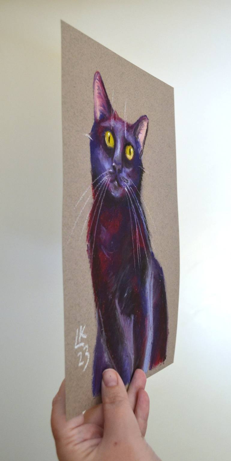 Original Cats Drawing by Lada Kholosho