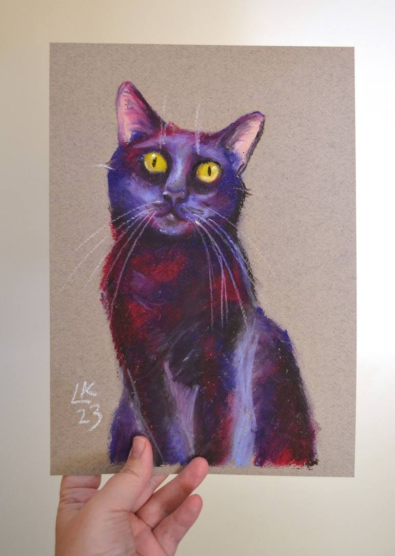 Original Cats Drawing by Lada Kholosho