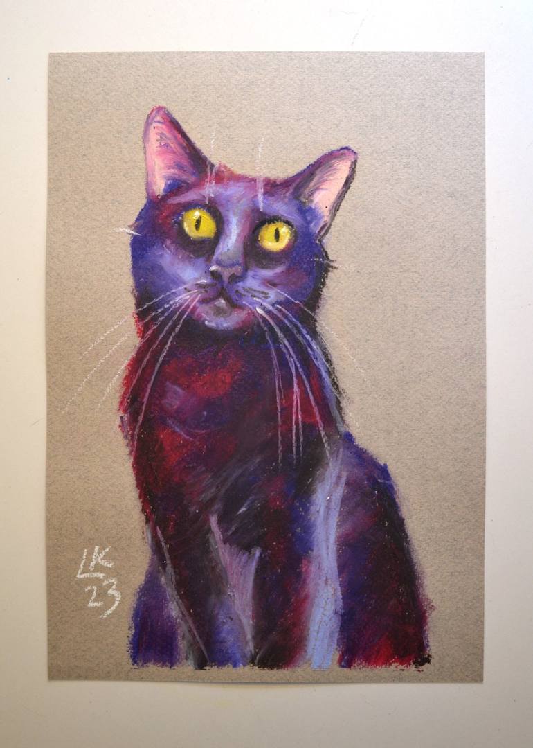 Original Cats Drawing by Lada Kholosho