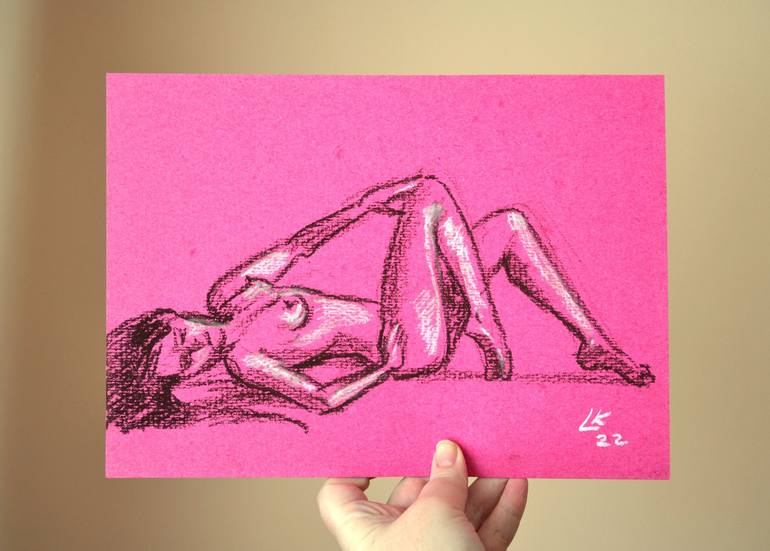 Original Art Deco Body Drawing by Lada Kholosho