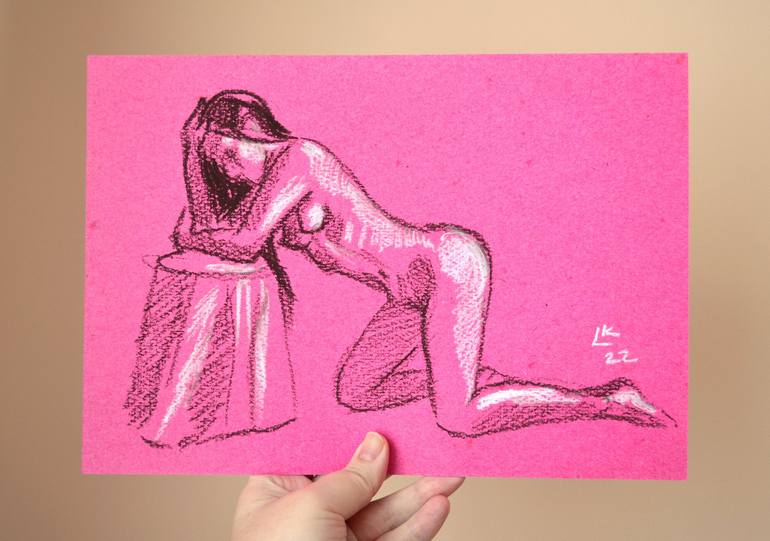 Original Art Deco Body Drawing by Lada Kholosho