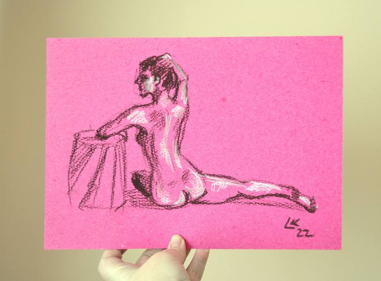 Original Art Deco Body Drawing by Lada Kholosho