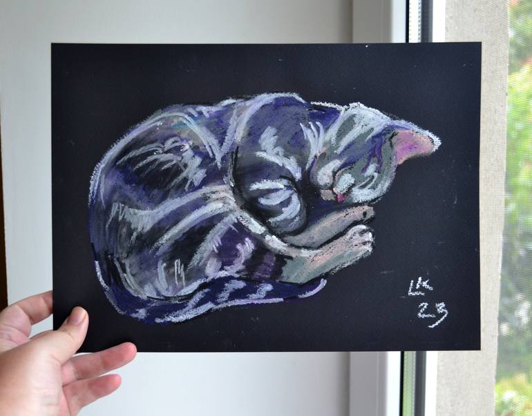 Original Cats Painting by Lada Kholosho