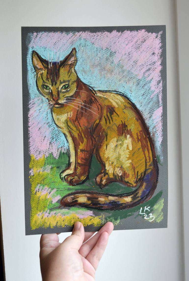Original Cats Painting by Lada Kholosho