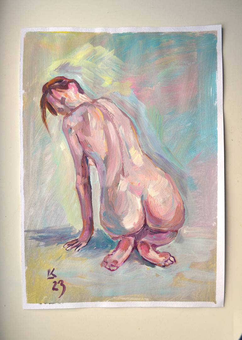 Original Art Deco Women Painting by Lada Kholosho