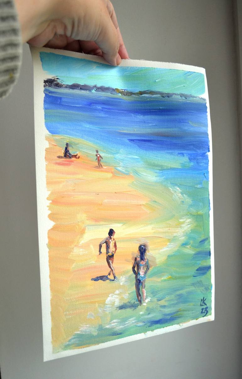 Original Contemporary Beach Painting by Lada Kholosho