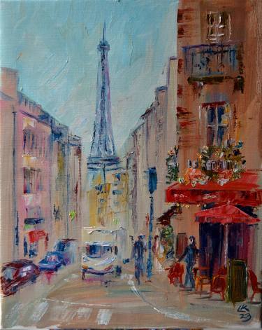 Cozy Parisian Street with Eiffel Tower View thumb