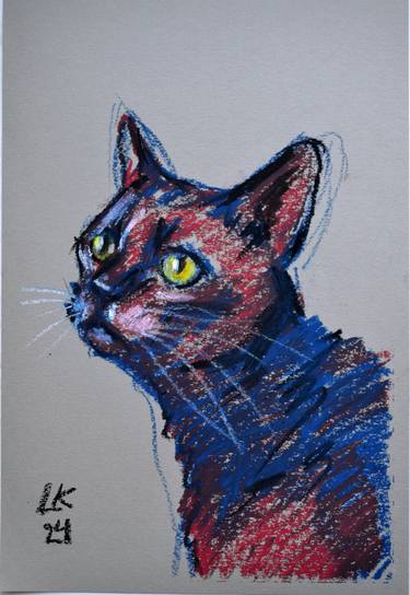 Print of Cats Paintings by Lada Kholosho