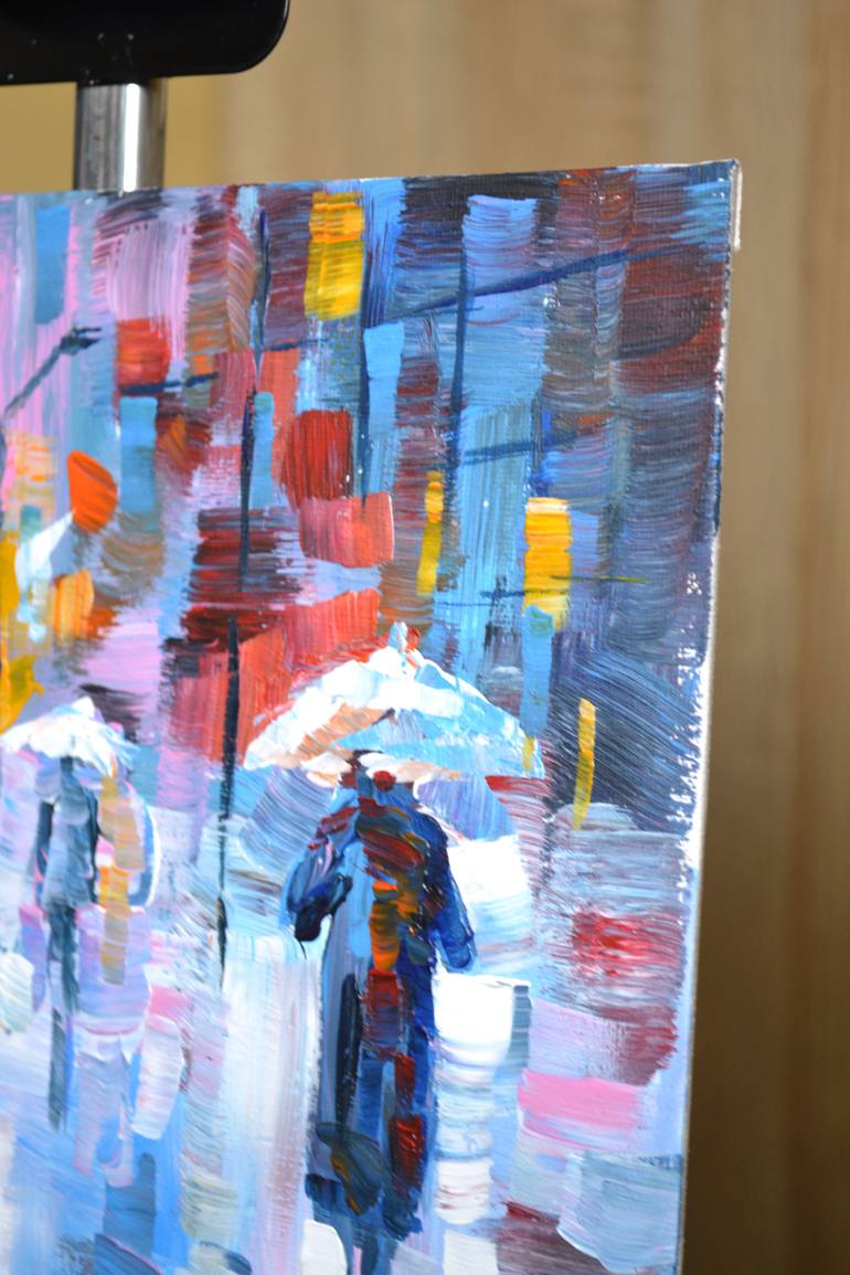 Original Abstract Cities Painting by Lada Kholosho