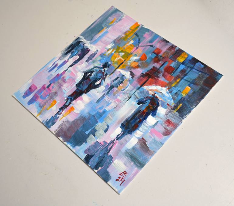 Original Abstract Cities Painting by Lada Kholosho