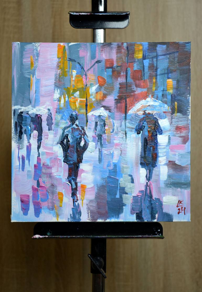 Original Abstract Cities Painting by Lada Kholosho