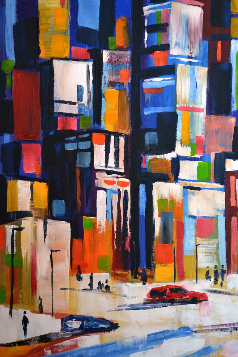 Original Abstract Cities Painting by Lada Kholosho