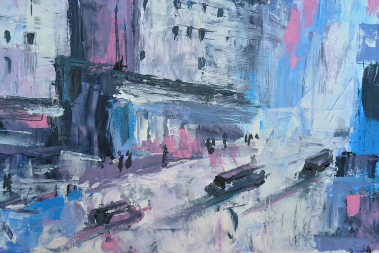 Original Abstract Cities Painting by Lada Kholosho