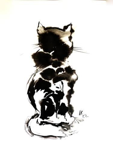 Original Abstract Cats Drawings by Lada Kholosho