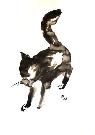 Original Abstract Cats Drawings by Lada Kholosho