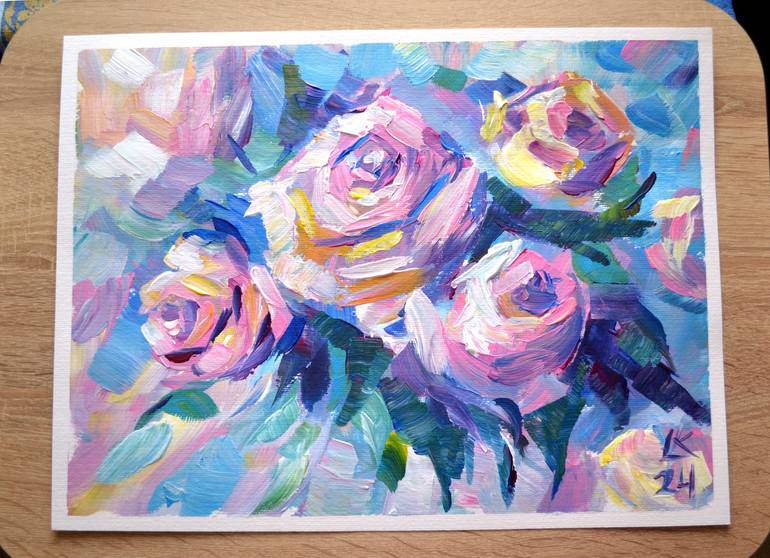 Original Abstract Garden Painting by Lada Kholosho
