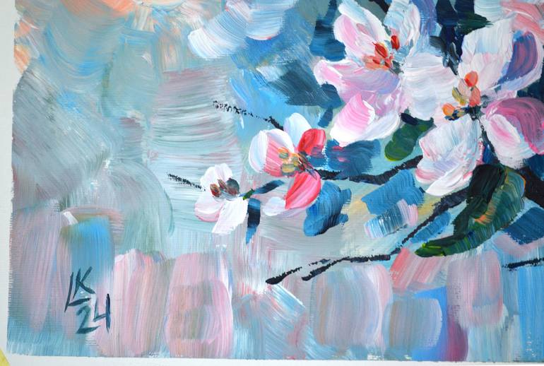 Original Abstract Garden Painting by Lada Kholosho