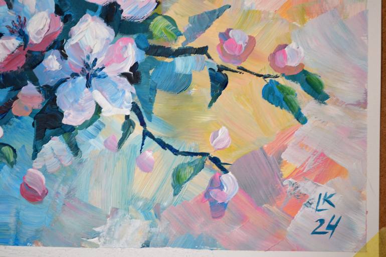 Original Abstract Garden Painting by Lada Kholosho