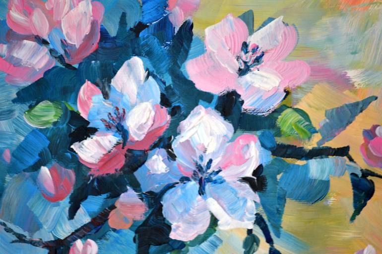 Original Abstract Garden Painting by Lada Kholosho